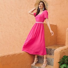 с жемчугом Одноцветный Элегантный Платье Shein