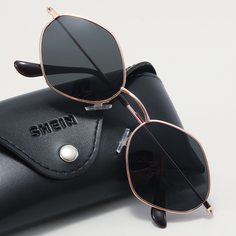 Мужские поляризованные солнцезащитные очки в металлической оправе Shein