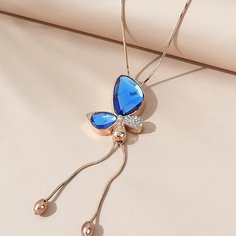 Ожерелье с бабочкой и стразами Shein