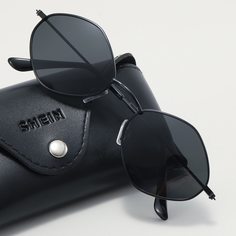 Мужские поляризованные солнцезащитные очки в металлической оправе Shein