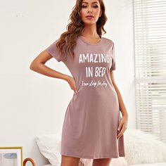 Повседневное платье с надписью для дома Shein