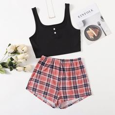 Пижама в клетку Shein