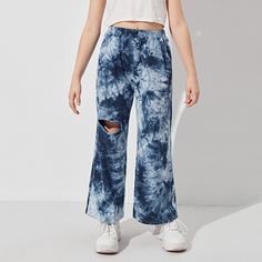 Разрезы тай дай Спортивные брюки для девочек Shein