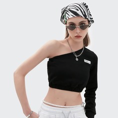 Короткий пуловер на одно плечо Shein