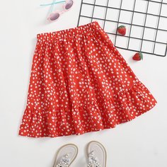 С оборками цветочный Бохо Юбки для девочек Shein