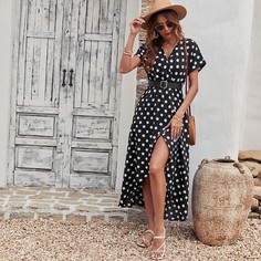 Платье в горошек без пояса Shein
