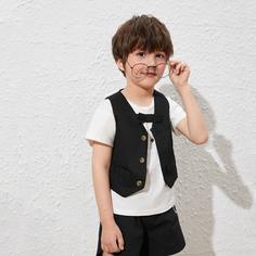 Однобортный жилет для мальчиков Shein