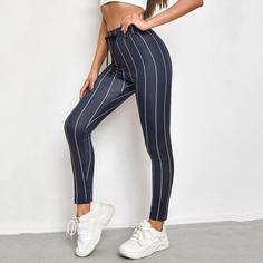 на кулиске Полосатый Повседневный Леггинсы Shein