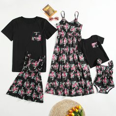 Карман Цветочный Повседневный Мужские футболки Shein