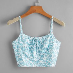 узел Со цветочками Бохо Размера плюс жилет Shein
