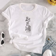 Растения Повседневный Футболки Shein