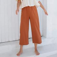 Короткие широкие брюки с эластичной талией Shein