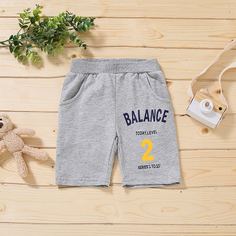 буква Повседневный Шорты для мальчиков Shein