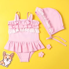 Слитный купальник для девочек Shein