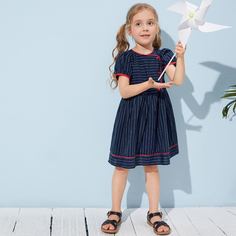 Платье в полоску для девочек Shein