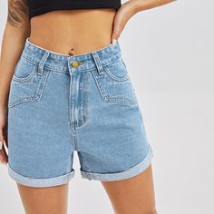 Прямые джинсовые шорты Shein