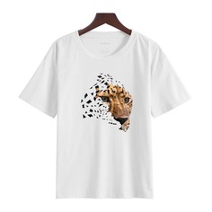 Животный Повседневный Футболки Shein