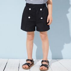 Двубортные шорты для девочек Shein