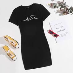 Сердечко Повседневный Платье Shein