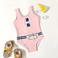 Слитный купальник для девочек Shein
