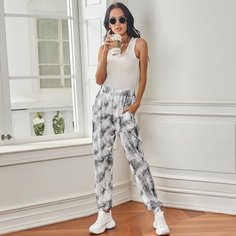 Брюки с принтом тай дай Shein