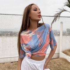 тай дай Повседневный Футболки Shein