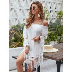 Накидка с открытыми плечами и бахромой Shein