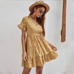Платье с цветочным принтом Shein