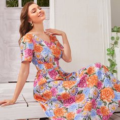 Платье с цветочным принтом Shein