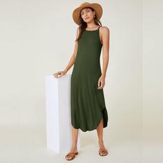 Однотонное платье на бретельках Shein