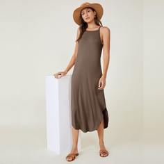 Однотонное платье на бретельках Shein