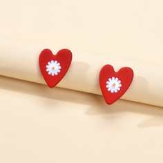 Серьги в форме сердечка из смолы Shein