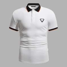 Мужская рубашка-поло с контрастной отделкой Shein