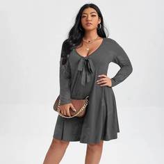 Платье размера плюс с узлом Shein