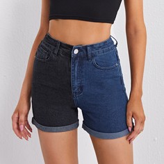 Контрастные джинсовые шорты Shein