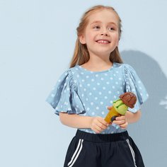 Топ в клетку с рукавами бабочка для девочек Shein