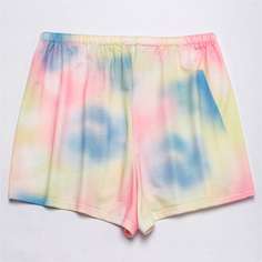 узел тай дай Повседневный Шорты размер плюс Shein