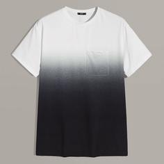 Мужская футболка с карманом и случайным эффектом омбре Shein