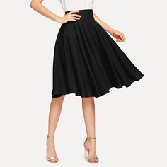 Расклешенная Юбка С Широким Поясом Shein