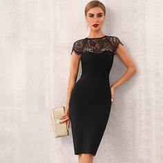 платье-карандаш миди с кружевной вставкой Shein