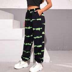 Разноцветные спортивные брюки на кулиске Shein
