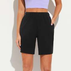 Однотонные шорты с карманом Shein