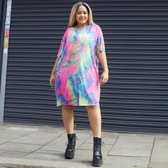 Разноцветное платье-футболка размера плюс Shein