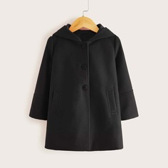 Одноборное пальто с капюшоном для девочек Shein