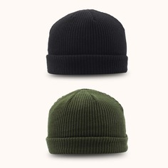 2шт однотонная шапка Shein