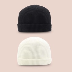 2шт однотонная шапка Shein