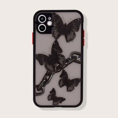 Чехол для iPhone с принтом бабочки 1шт Shein