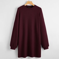 Однотонное трикотажное платье Shein