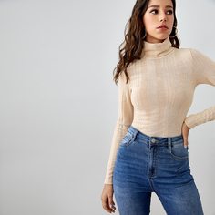 Одноцветный Повседневный Футболки Shein