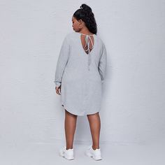 Платье размера плюс с узлом сзади Shein